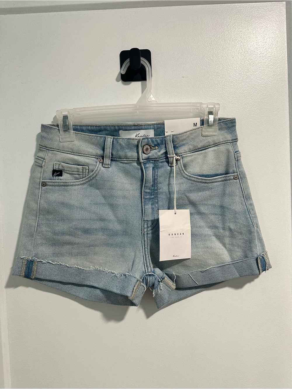 KanCan Light Blue Cuffed Denim Shorts